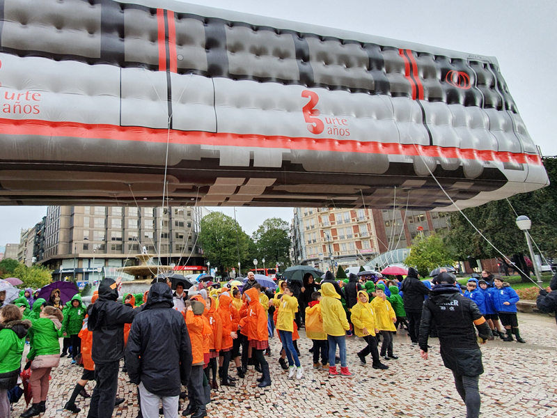 Acción para el comienzo del 25º aniversario del metro Bilbao